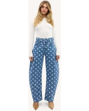 Loavies Radiant Desire Balloon Jeans With Polka Dots - Blue