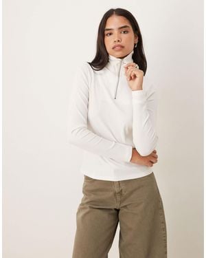 Jdy Half Zip Knitted Polo - Natural