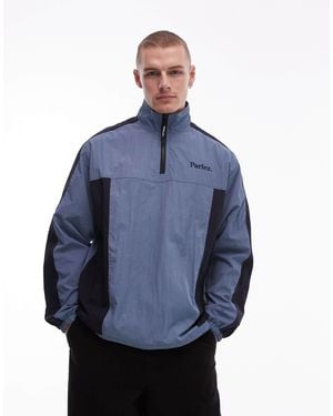 Parlez Pulse 1/4 Zip Windbreaker Jacket - Blue