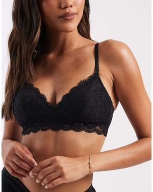 Lindex Iris - soutien-gorge d'allaitement à bords festonnés - Noir