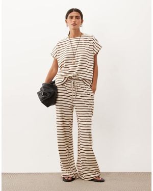 Threadbare Pull On Wide Leg Trousers - Natural