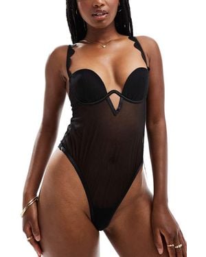 Bluebella Jasmine Wired Body With Scalloped Detailing - Black