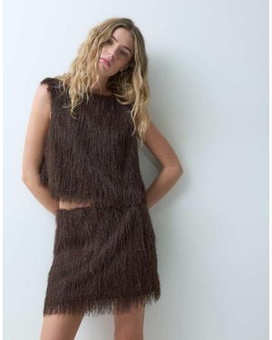 ASOS Minigonna Morbida Color Cioccolato - Marrone
