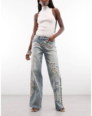 TRUE RELIGION Bobbi baggy Logo Print Jeans - White