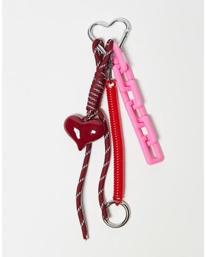 Kaiia Charm Para Bolso Con Cordón Y Mosquetón En Forma De Corazón Exclusivo De - Rojo