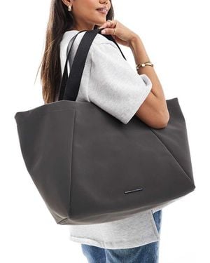 Pull&Bear Nylon Tote Bag - Grey