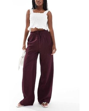 Wednesday's Girl Textured Wide Leg Trousers