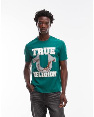 TRUE RELIGION T-Shirt Met Applicatie Logo - Groen