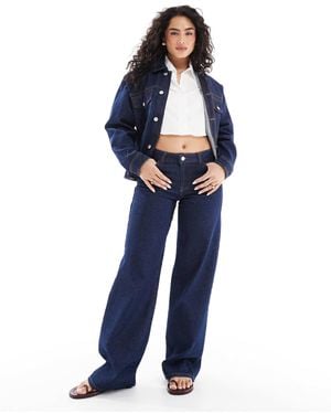 Pieces Selma Wide Leg Jeans - Blue