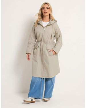 Yours Clothing Lightweight Longline Parka Jacket - Natural