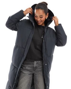Threadbare – langer steppmantel - Schwarz