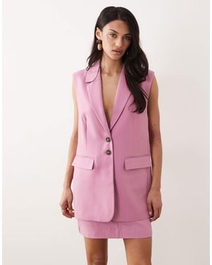 Y.A.S Longline Tailored Waistcoat Co-ord - Pink