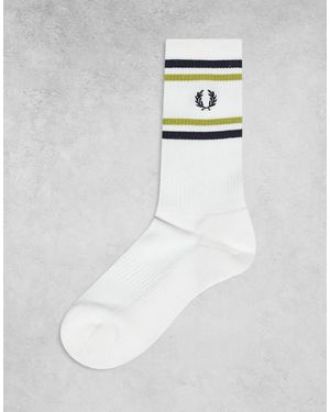 Fred Perry Calcetines Deportivos Color Crudo De Canalé De -Blanco