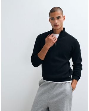 Threadbare Classic 1/4 Zip Sweatshirt - Blue