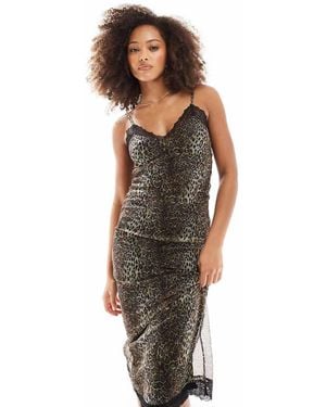 Pull&Bear Vestito Midi - Marrone