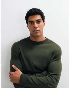 ARKET Pullover aus merinowolle mit rundhalsausschnitt - Grün