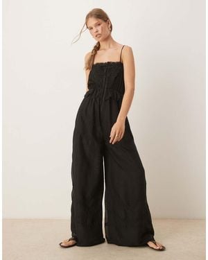 ASOS Embroidered Cami Ribbon Detail - Black