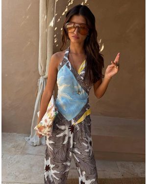 Never Fully Dressed Overslagtop Met Halternek En Zonneprint - Wit