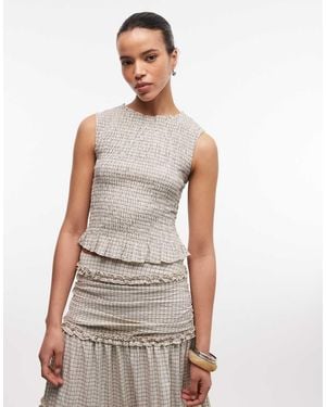 Daisy Street Shirred Top - White