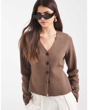 Vero Moda Structured Knitted Cardigan - Brown