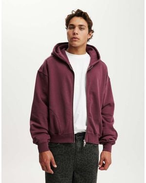 Cotton On Cropped Zip Up Hoodie - Red