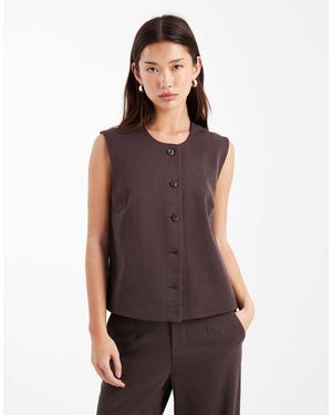 Object Gilet Met Ronde Hals - Paars