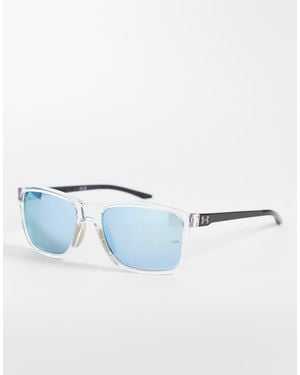 Under Armour Sunglasses Under Armour Hustle Xl Rectangular Sunglasses With Lenses - Blue