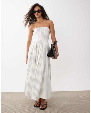 ASOS Bandeau Maxi Sundress With Full Skirt - White