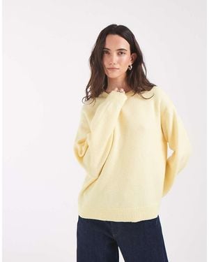 Pieces Long Sleeve Oversized Knitted Jumper - Natural