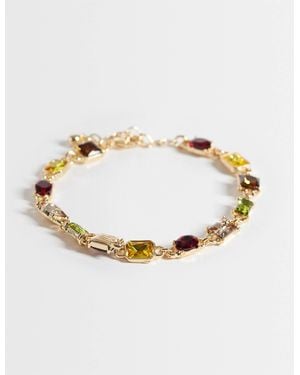 Reclaimed Vintage Unisex-armband mit steinen - Mettallic