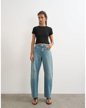 TOPSHOP Barrel mid-rise-jeans - Blau