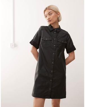 Noisy May Button Through Coated Dress - Black