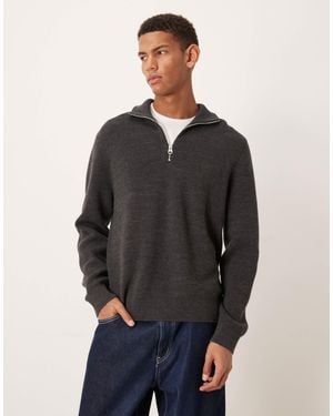 ARKET – gerippter, dicker pullover aus wolle - Grau