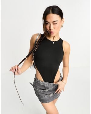Sixth June High Cut Out Bodysuit - Black