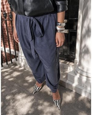 ASOS Asos Design Curve Soft Cargo Balloon Pants With Belt - Blue