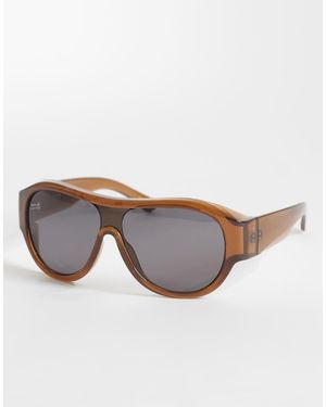 Mango Oversized Aviator Sunglasses - Grey