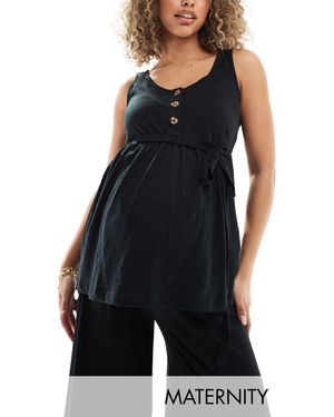 Mama.licious Mamalicious Maternity 2 Function Nursing Button Through Top - Blue