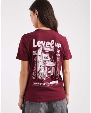 ONLY Games Graphic Back Print Boxy T-shirt - Red