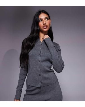 Kaiia Exclusive Fine Knit Button Through Cardigan Co-Ord - Blue