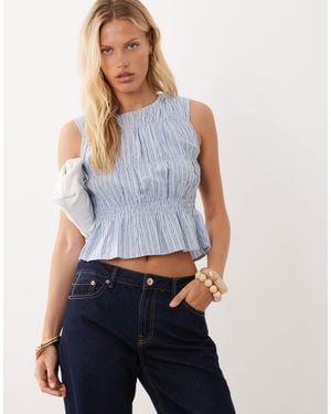 Mango Teen ärmelloses smoktop mit en streifen - Blau