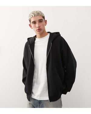 Collusion Sudadera Negra Con Capucha Y Cremallera De - Negro