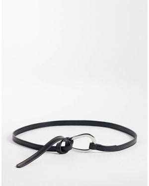 Mango Slim Belt With Statement Buckle - Black