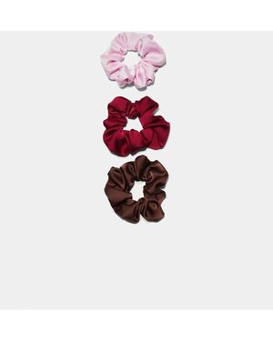 Stradivarius Set Of 3 Scrunchies - White