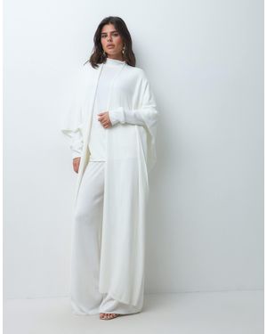 Iyal Ensemble 2 pièces en maille ultra douce sans manches long couleur crème - Blanc