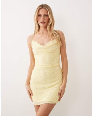 Vila Cowl Neck Textured Cami Mini Dress - Natural