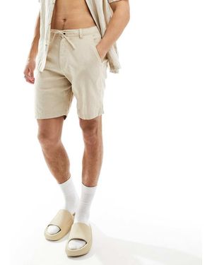 SELECTED Linen Mix Shorts - White