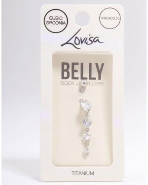 Lovisa Titanium Cubic Zirconia Heart Belly Piercing - Natural
