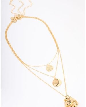 Lovisa Collana Placcata A Tre Strati Con Disco Fuso - Bianco