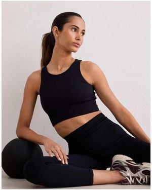 Aim'n Ribbed Seamless Crop Top - Black