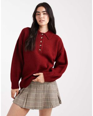 ASOS Knit Compact Rugby Shirt - Red